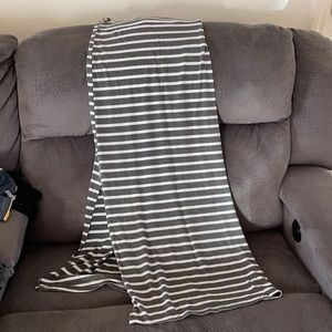 Gray and white long skirt